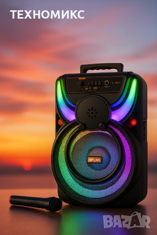 Преносима акумулаторна тонколона -8.5 инча Bluetooth караоке, снимка 6 - Тонколони - 52807288