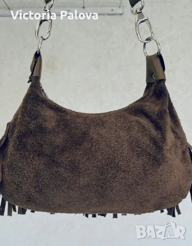 Модерна чанта естествена кожа  велур, снимка 3 - Чанти - 50368027