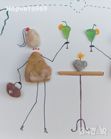 Ръчно изработено персонално пано от морски камъчета, снимка 3 - Картини - 39700271