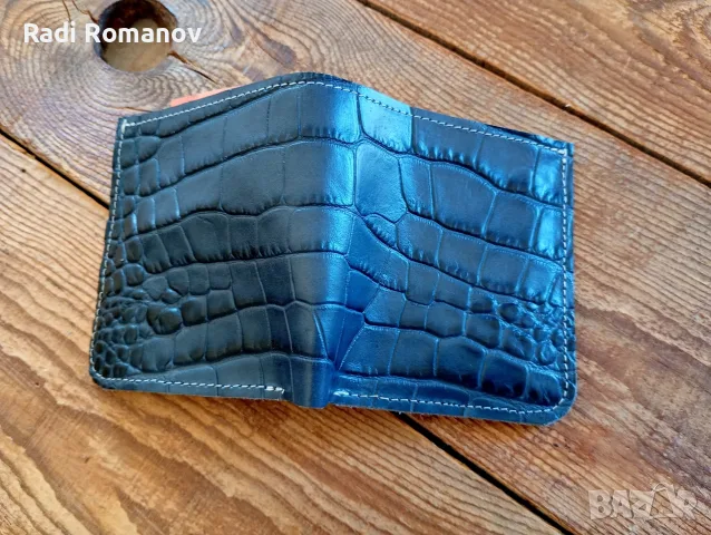 Ръчно изработен мъжки кожен портфейл , снимка 3 - Подаръци за мъже - 56253108