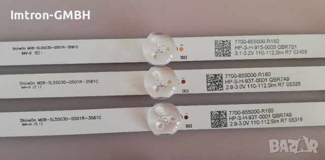 LED ленти за подсветка 7700-​655000-L170 ShineOn M08-​SL55030-0601L-3582C, снимка 3 - Части и Платки - 36205065