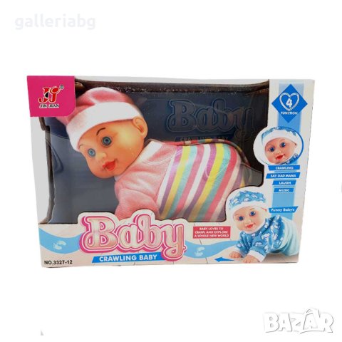 Пълзящо говорещо бебе в два цвята , снимка 3 - Кукли - 40564266
