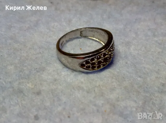 СТИЛЕН СТАР ПРЪСТЕН от БЛАГОРОДНА СТОМАНА с БЯЛА ПОЗЛАТА и ПЕЧАТ 835 НЯКОИ ЦИРКОНЧЕТА ЛИПСВАТ! 48266, снимка 9 - Пръстени - 49704318