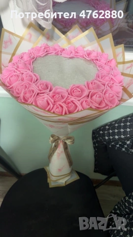 Магически запалим букет Сърце с ГОРЯЩА ИЗНЕНАДА – снимка или подарък, снимка 2 - Други - 53809949