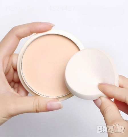 Водоустойчива пудра за лице с козметична гъба, снимка 7 - Козметика за лице - 52658343