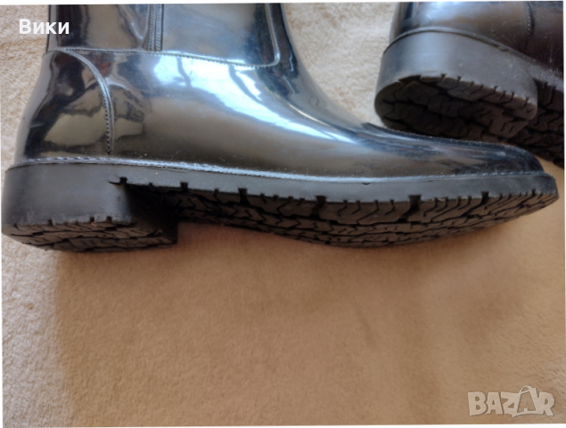 Черни гумени ботуши made in italy, снимка 6 - Дамски ботуши - 36239847