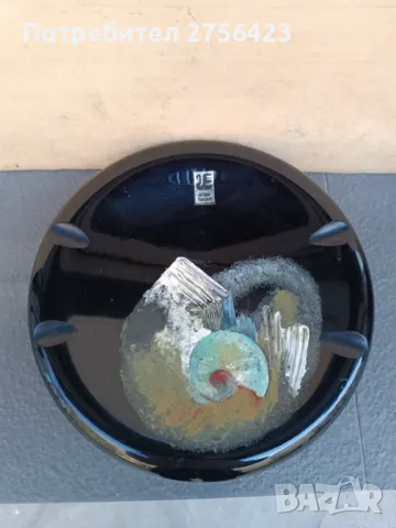 Авторски  стъклени ваза и пепелник " Китка" Нови пазар, снимка 6 - Антикварни и старинни предмети - 49881599