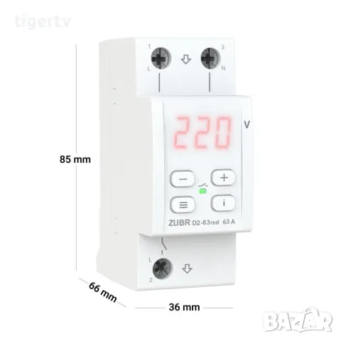 ZUBR D2-40/D2-50/D2-63 Red Релета за защита на напрежение, гаранция 3 г, снимка 3 - Друга електроника - 33315592