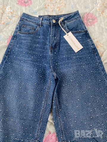 Дамски дънки с камъни, снимка 3 - Дънки - 53368798