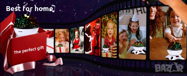 Детска прожекционна лампа с бели звуци Moredig и две плаки, снимка 10 - Мебели за детската стая - 41926370