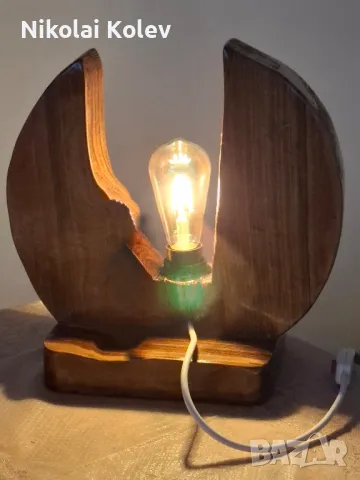 Ръчно изработени нощни лампи от орех, снимка 4 - Декорация за дома - 49860853