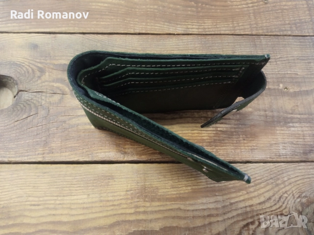 Ръчно изработен мъжки кожен портфейл , снимка 3 - Портфейли, портмонета - 51929540