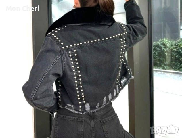 Дънково Яке С Пух, снимка 2 - Якета - 52541176