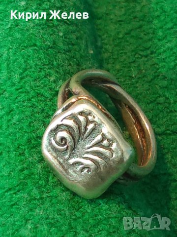 КРАСИВ АРТ НУВО СРЕБЪРЕН ПРЪСТЕН ВИСОКА ПРОБА СРЕБРО Стара ИЗЯЩНА РЪЧНА МАЙСТОРСКА ИЗРАБОТКА 38536, снимка 3 - Антикварни и старинни предмети - 41450892