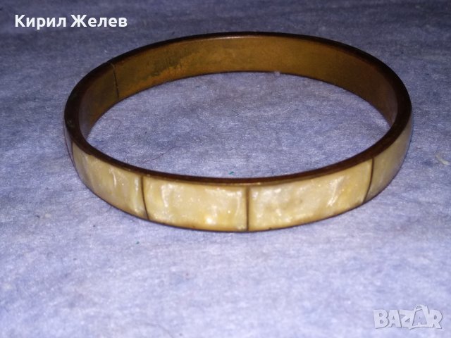 СТАРИННА БРОНЗОВА ОРИЕНТАЛСКА ЕТНО ГРИВНА ИНКРУСТИРАНА с ШЛИФОВАН ЯСПИС РЪЧНА ИЗРАБОТКА 37498, снимка 7 - Антикварни и старинни предмети - 40831335