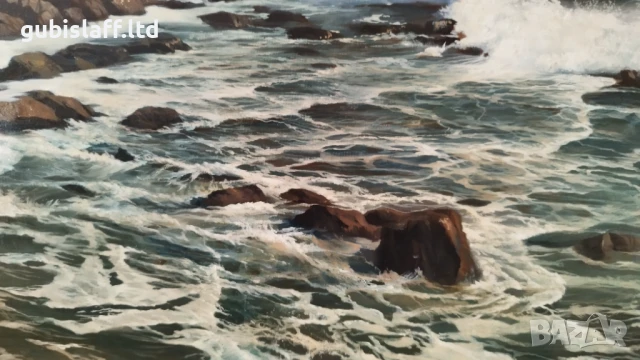 Картина, море, реализъм, худ. Андриян Бекяров, 2007 г., снимка 4 - Картини - 51085817