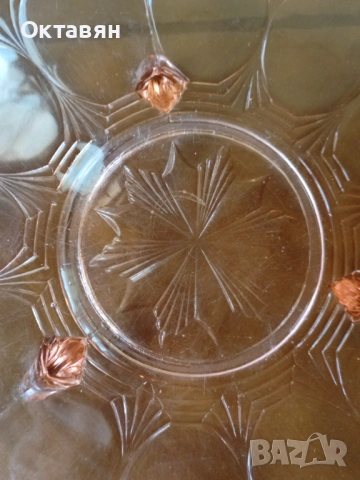 Стъклено плато за торта, снимка 4 - Сервизи - 53481231