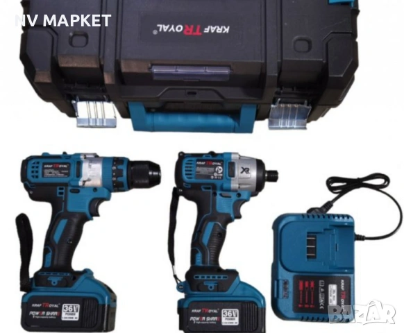 Комплект 2 в 1 Акумулаторен гайковерт и винтоверт 36V 8Ah, снимка 7 - Винтоверти - 53836560