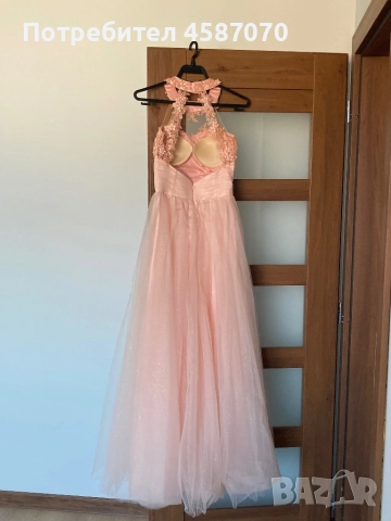 Бална рокля прасковен цвят, снимка 6 - Рокли - 51625966