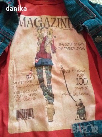 Дънково яке и блуза 134 / 140, снимка 6 - Детски якета и елеци - 42044891