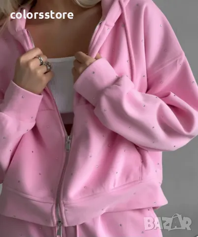 Дамски комплект с камъчета Shiny pink