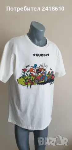 GUCCI x Off White Disney Edition Cotton Made in Italy Womens Size L НОВО! ОРИГИНАЛ! Дамска Тениска!, снимка 6 - Тениски - 47389582
