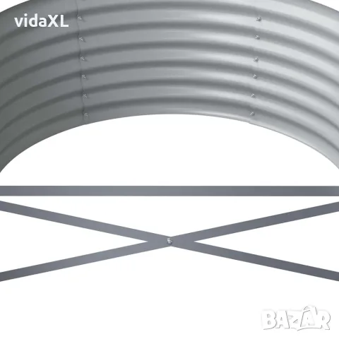vidaXL Градинска повдигната леха поцинкована стомана зелена, снимка 5 - Саксии и кашпи - 56146673