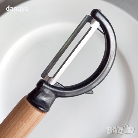 3367 Белачка за зеленчуци с вертикален нож и дървена дръжка, снимка 4 - Прибори за хранене, готвене и сервиране - 39939834