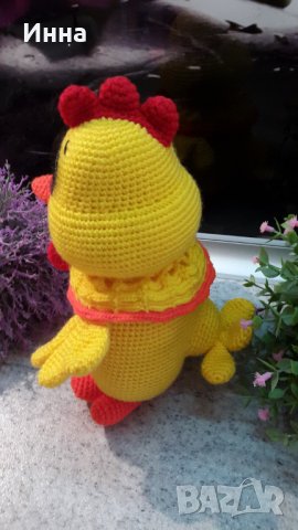 Великденски подаръци. Пиле в розово. Плетена играчка. Ръчно изработена., снимка 8 - Плюшени играчки - 39875402