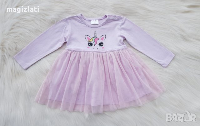 Бебешка рокля с тюл Еднорог 4-6 месеца, снимка 1 - Бебешки рокли - 40224318