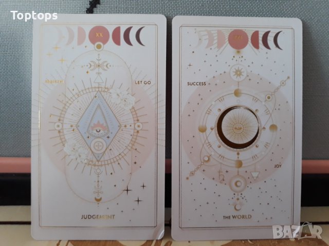 Прекрасни таро карти със златни елементи 7х12см - Destiny Tarot Deck, снимка 14 - Други - 42020216