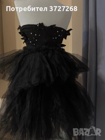Къса черна бална рокля, снимка 4 - Рокли - 53598192