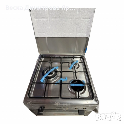 Газова печка Taurus CIG3FIXMG – 3 горелки, газова фурна 43L, инокс корпус, с дефект, снимка 9 - Печки, фурни - 52057780