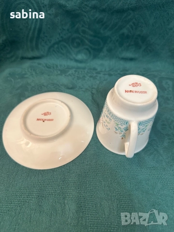 Двоен сет/сервиз от костен порцелан на ЛФЗ Ломоносов, снимка 3 - Сервизи - 52588135