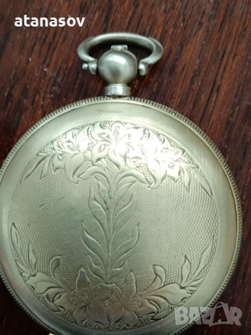 Османски сребърен сачан от 1870. джобен мъжки часовник, снимка 4 - Мъжки - 52250639