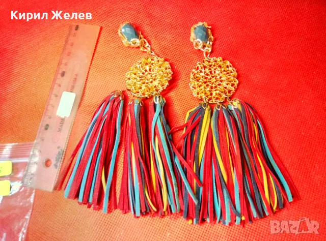 ШАРМАНТНИ ПОЗЛАТЕНИ ФИЛИГРАННИ ВИНТИДЖ АРТ ОБЕЦИ с РЕСНИЧКИ от ВЕЛУР 47367