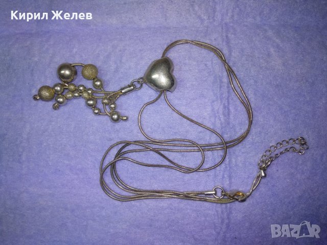 КРАСИВО ПОСРЕБРЕНО ФЕШЪН АРТ НЕЖНО КОЛИЕ от НЕРЪЖДАЕМА БЛАГОРОДНА СТОМАНА с ТОПЧЕТА и СЪРЧИЦЕ 40518, снимка 7 - Колиета, медальони, синджири - 42640223