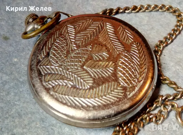 МЪЛНИЯ с ГЛУХАР Стар РЯДЪК РУСКИ ДЖОБЕН ЧАСОВНИК МОЛНИЯ 18 КАМЪКА СДЕЛАНО в СССР с КЮСТЕК 24451, снимка 3 - Антикварни и старинни предмети - 48288712