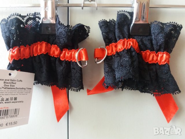 Еротичини дантелени белезници с панделки и метални халки Ann Summers, снимка 4 - Други - 40955446