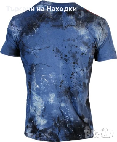 Мъжка тениска AFFLICTION Bamboo Geisha Stare Dark Blue Wash S Small, снимка 4 - Тениски - 50872719