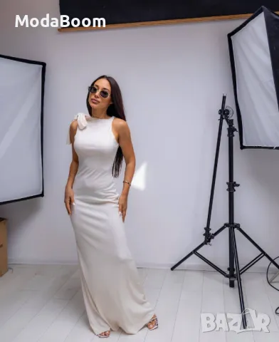 Дълга бяла дамска рокля , снимка 4 - Рокли - 47458338