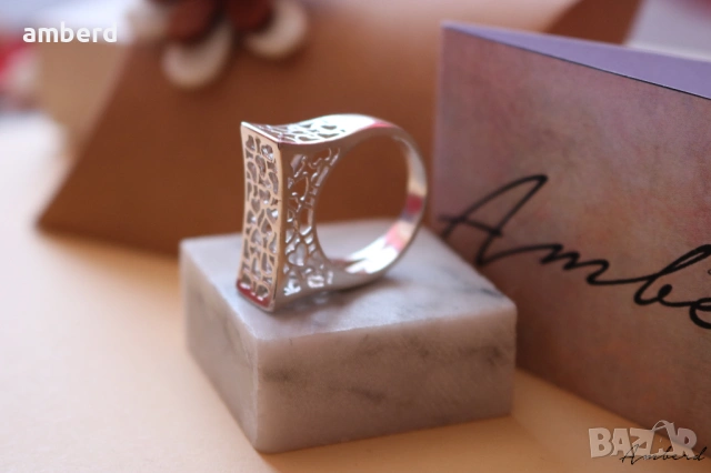 Невероятен сребърен пръстен - модел R086, снимка 3 - Пръстени - 53793064