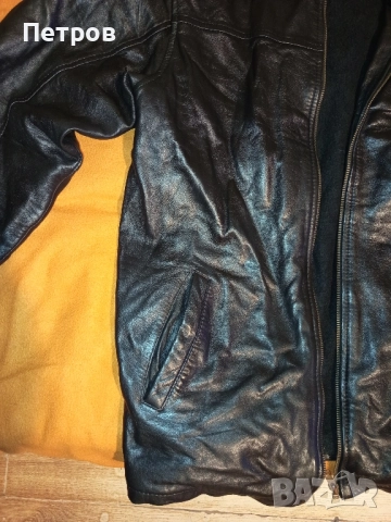 Мъжко зимно кожено яке (L), снимка 4 - Якета - 52028408