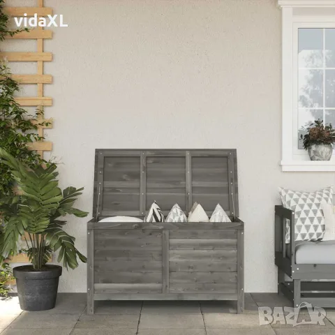 vidaXL Градинска ракла антрацит 99x49,5x58,5 см чам масив, снимка 2 - Ракли - 56147371