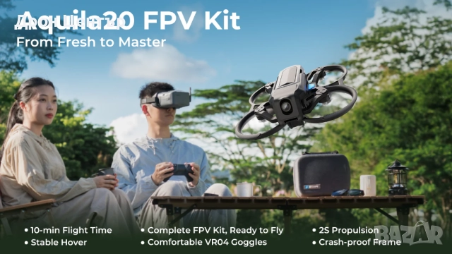 Дрон комплект Beta FPV Aquila20 с радиопредавател и очила, снимка 8 - Дронове и аксесоари - 52644516