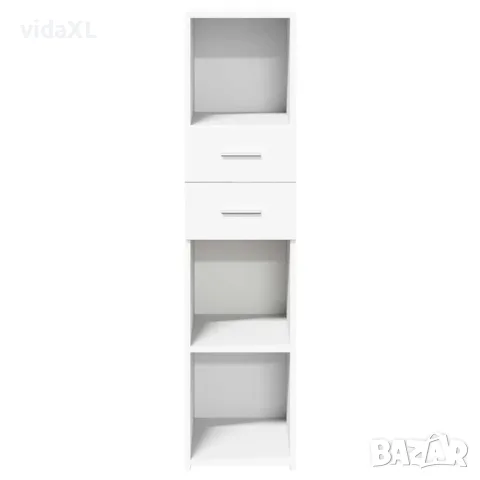 vidaXL Висок шкаф, бял, 30x42,5x124 см, инженерно дърво, снимка 4 - Бюфети - 56148180