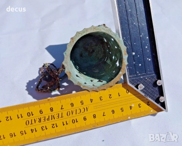 Антикварен православен висящ кадилник – XVIII век кандило, снимка 4 - Антикварни и старинни предмети - 51463316