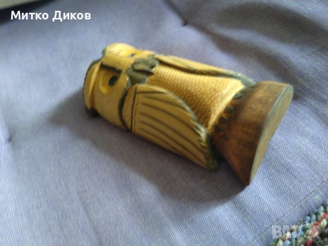 Дървен бухал сова за украса ръчна изработка Н-103мм и размер 52х25мм, снимка 3 - Декорация за дома - 40581355