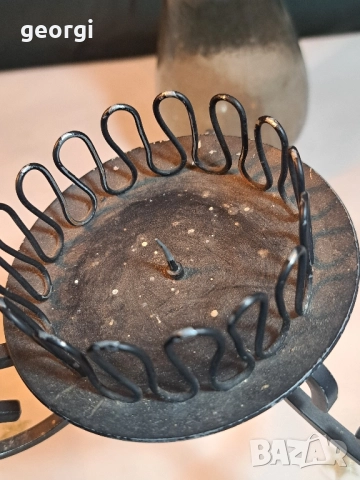 стар свещник от ковано желязо 29/2, снимка 4 - Декорация за дома - 52078697