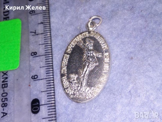 РИМОКАТОЛИЧЕСКА ДВУСТРАННА РЯДКА НАГРЪДНА ИКОНА ИКОНКА КОЛЕКЦИОНЕРСКА ПОСРЕБРЕНА ИТАЛИАНСКА 31249, снимка 2 - Колекции - 39857024